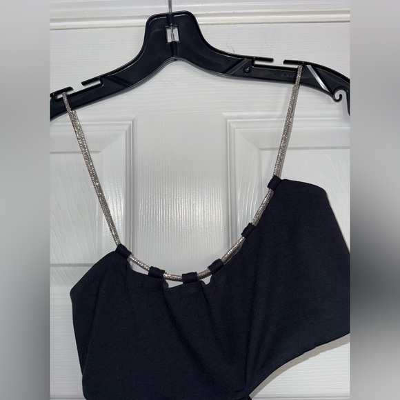 Lovers + Friends Charlotte Rhinestone Strap Cutout Midi Sexy Slit Dress REVOLVE - Picture 10 of 16